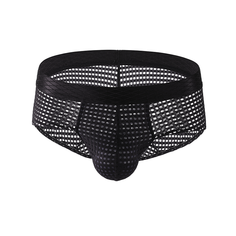 Mens-Breathable-Air-Mesh-Brief-Black