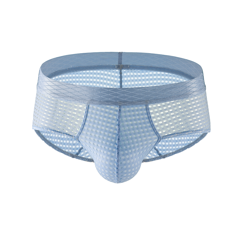 Mens-Breathable-Air-Mesh-Brief-Light-Blue