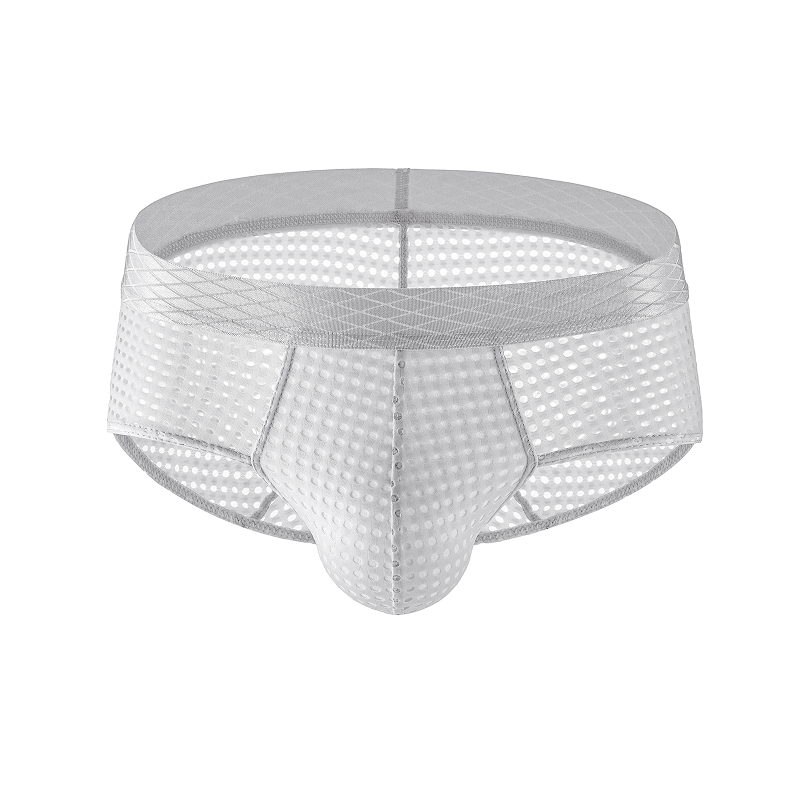 Mens-Breathable-Air-Mesh-Brief-White