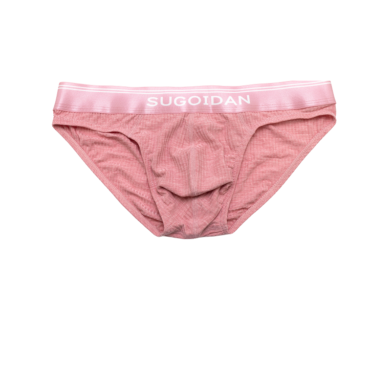 Mens-Breathable-Sexy-Heather-Brief-Pink