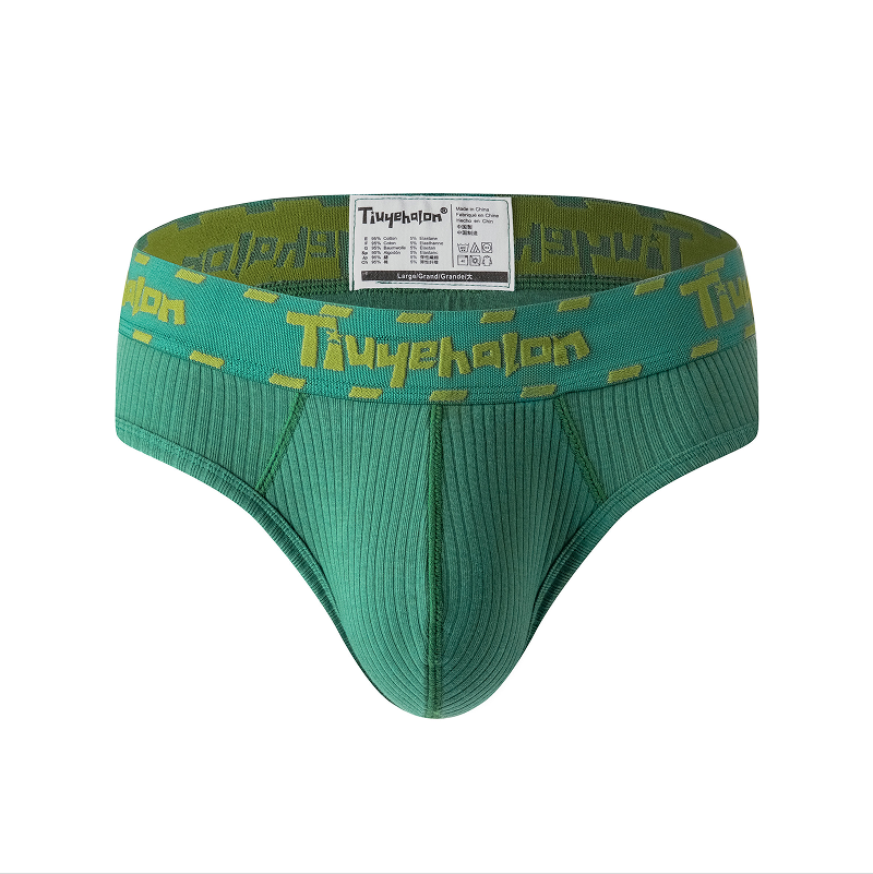 Green men's CoreFlex Cotton Sport Brief