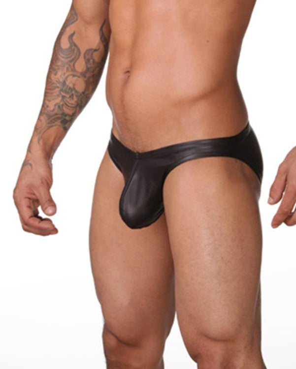 Mens-Low-Rise-Faux-Leather-Brief-black-2