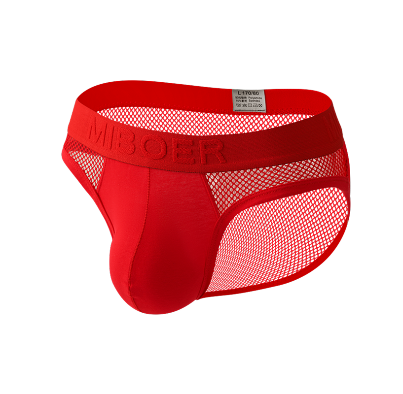 Mens-Mesh-Brief-with-Solid-Pouch-Red