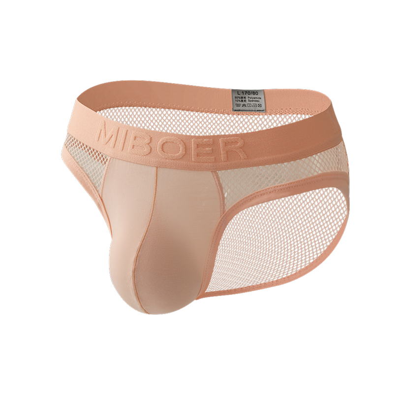Mens-Mesh-Brief-with-Solid-Pouch-Yellow