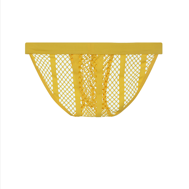 Mens-Mesh-High-Cut-Sexy-Brief-yellow