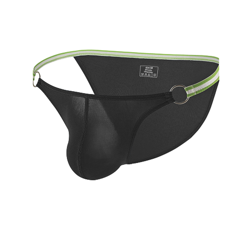 Mens-Ring-Strap-Ice-Brief-Black