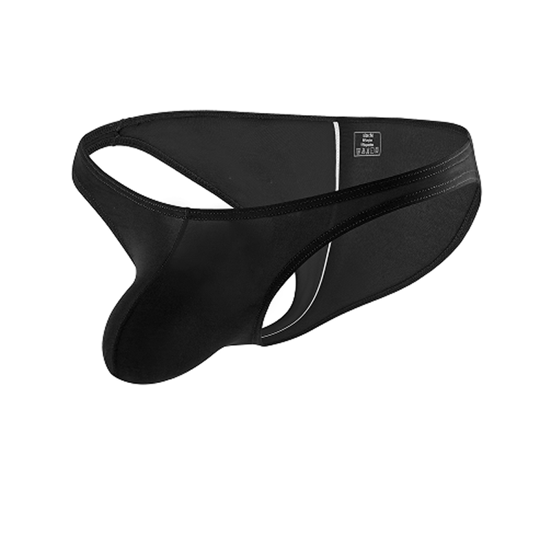 Mens-Ruched-Low-Rise-Brief-Black