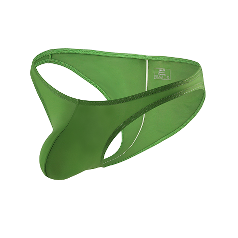 Mens-Ruched-Low-Rise-Brief-Green