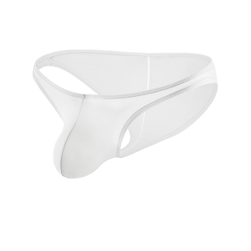 Mens-Ruched-Low-Rise-Brief-White