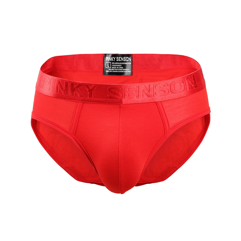 Mens-Skin-Friendly-Comfortable-Brief-Red
