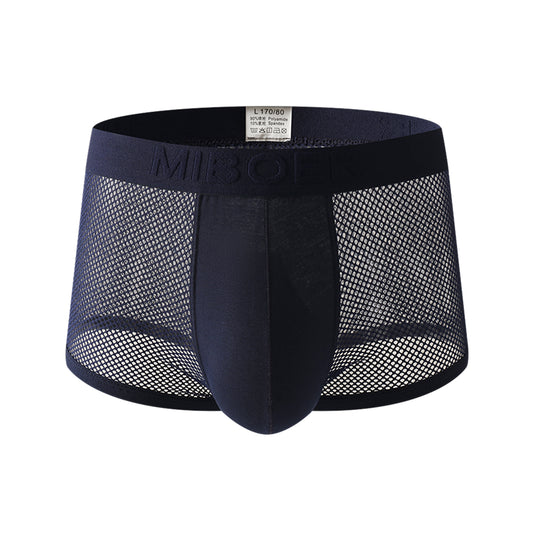 Mens-Breathable-Air-Mesh-Trunk-Black