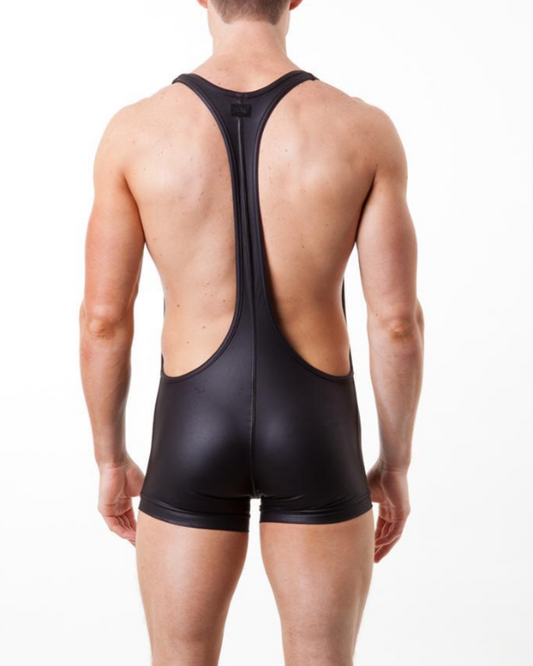 Men's Leather Suspender Trunks Back