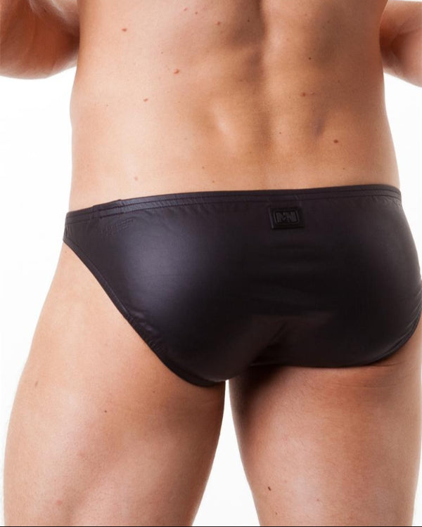 Mens-Low-Rise-Faux-Leather-Brief-silver-2